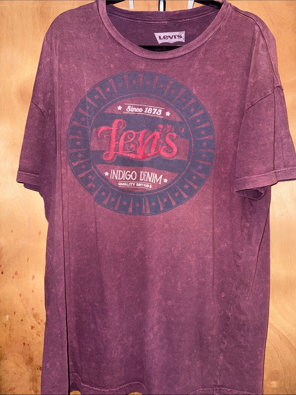 Levi's Men's Maroon Vintage wash Graphic Short Sleeve Tee - XXL